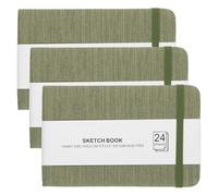 PATIKIL 5.5x3.5" Watercolor Sketchbook, 3Pcs 24 Sheet 300GSM/203lb Watercolor Paper Sketchbooks Acid Free Watercolor Journal Hardcover Artists Pads for Painting, Dark Green