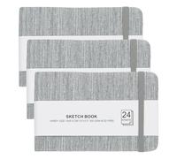 PATIKIL 5.5x3.5" Watercolor Sketchbook, 3Pcs 24 Sheet 300GSM/203lb Watercolor Paper Sketchbooks Acid Free Watercolor Journal Hardcover Artists Pads for Painting, Dark Gray