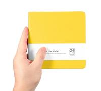 PATIKIL 5.5x5.5 Small Sketchbook, Mini Sketchbook Watercolor Paper Pad 300GSM Thick Paper 24 Sheets/48 Pages Square Tiny Sketch Pad Pocket for Drawing Travel Artist Adults, Yellow