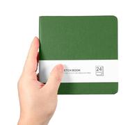 PATIKIL 5.5x5.5 Small Sketchbook, Mini Sketchbook Watercolor Paper Pad 300GSM Thick Paper 24 Sheets/48 Pages Square Tiny Sketch Pad Pocket for Drawing Travel Artist Adults, Green