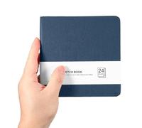 PATIKIL 5.5x5.5 Small Sketchbook, Mini Sketchbook Watercolor Paper Pad 300GSM Thick Paper 24 Sheets/48 Pages Square Tiny Sketch Pad Pocket for Drawing Travel Artist Adults, Dark Blue
