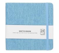 PATIKIL 5.5x5.5" Watercolor Sketchbook, 24 Sheet 300GSM/203lb Watercolor Paper Sketchbooks Acid Free Watercolor Journal Hardcover Artists Paper Pads for Painting, Blue
