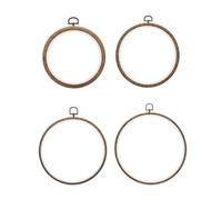 PATIKIL 5, 6, 8, 10inch Embroidery Hoops Set, 4 Pieces Imitated Wood Circle Frame Cross Stitch Hoop Ring for Embroidery Art Craft Sewing Ornaments Hanging Decoration