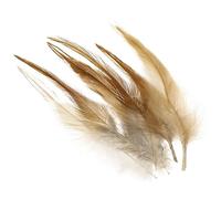 PATIKIL 5-6 Inch Rooster Feathers, 100 Pack Bulk Natural Feathers for Crafts Carnival Handwork Clothing Costumes Wedding Party Style 2, Light Brown