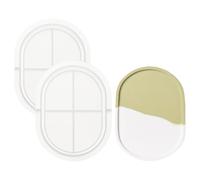 PATIKIL 5.6 x 4 x 0.6 Inch Oval Tray Resin Mould with Edge, 2 Pcs Plate Silicone Moulds for Epoxy Resin Jewelry Storage Containers Blank Casting Mould for DIY Craft Home Decorations