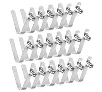 PATIKIL 5.6 x 4mm Kayak Paddle Snaps, 20 Pack Tent Pole Clips Steel V Shaped Single Pin Push Button Spring Clips Lock Tube Pole Clips for Camping Awning, Silver Tone, 26mm Long