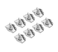 PATIKIL 5/64" / 2mm Simplex Bolt Wire Rope Clip, 8Pcs M3 304 Stainless Steel Simplex Single Bolt Cable Clamp for Rigging Railing, Silver Tone