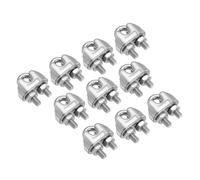 PATIKIL 5/64" / 2mm Wire Rope Cable Clip Clamp, 10Pcs M2 304 Stainless Steel U Bolt Saddle Fastener for Rigging Railing, Silver Tone