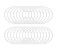 PATIKIL 5.7 Inch Dream Catcher Rings, 20 Pcs Plastic Macrame Wreath Floral Round Ring Hoop for Home Car DIY Craft Wedding Wall Hanging Decorations, White