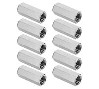 PATIKIL 5/8"-11 UNC Hex Coupling Nuts, 10Pcs 2.13" Long Fully Threaded Rod Coupling Nut Studding Connector Fasteners Galvanized Carbon Steel