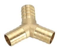 PATIKIL 5/8" Brass Hose Barb Fitting, Y Type Barb Union Fittings Metals Splicer Mender Connector Barbed Adapter Air Hose Repair Kit for Water Oil Fuel Gas