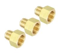 PATIKIL 5/8 Inch Female Flare x 1/2 Inch Male Flare Connectors, 3pcs SAE 45 Degree Brass Adapter Pipe Fitting for Air Gas Line Refrigeration HVAC