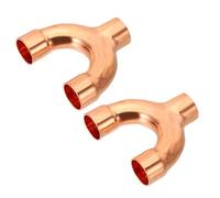 PATIKIL 5/8 Inch ID Copper Fitting, 2 Pcs 3 Way Y Type 99.9% Pure Copper Pipe Fitting Welding Connection for HVAC Air Conditioning Plumbing Refrigeration Pipe