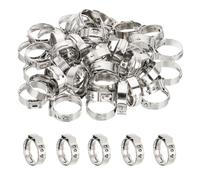 PATIKIL 5/8 Inch PEX Crimp Rings, 50 Pack Single Ear Hose Clamps Stainless Steel Cinch Crimp Ring Pinch Clamps for Pex Tubing Pipe Fitting Connections, Silver