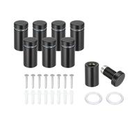 PATIKIL 5/8" x 1.2" Standoff Screws, 8Pcs Stainless Steel Wall Mount Sign Screw Stand Off Mounting Hardware Advertising Nail for Hanging Acrylic Picture Frame, Black