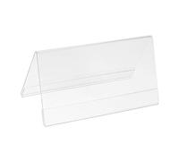 PATIKIL 5.85 x 3.12inch Acrylic Name plate Holders Desk Sign Frame,10Pcs Transparent Name Tent Holders, Table Display for Table Menu Card Holders Triangle Conference Card Holder
