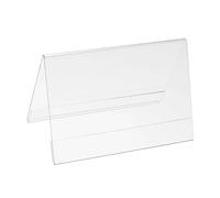 PATIKIL 5.85 x 3.9inch Acrylic Name plate Holders Desk Sign Frame,5Pcs Transparent Name Tent Holders, Table Display for Table Menu Card Holders Triangle Conference Card Holder