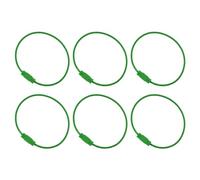 PATIKIL 5.9" Length Wire Keychain Cable, 6 Pack Stainless Steel 1.5mm Key Ring Loop for Outdoor Hiking Hanging Luggage Tag Keys ID Card, Green