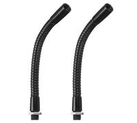 PATIKIL 5.9" Universal Gooseneck Hose, 2 Pcs M10 Fine Thread Bendable Metal Hose Flexible Arm Tube Extension for Lamp, DIY Equipment, Black