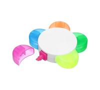 PATIKIL 5 Colored Highlighter Pen, Five-colors Lucky Flower Shaped Highlighter Multiple Color Cute Fun Fluorescent Assorted Colors for Class, Note-Taking, Rose Red/Yellow/Green/Orange/Blue