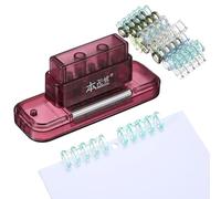 PATIKIL 5 Hole Paper Puncher, Hole Punch Binding Machine Spiral Coil Binder with 20Pcs 5 Ring Loose Leaf Binder Spines 5 Sheets Capacity for DIY Planner Scrapbook Office, Red