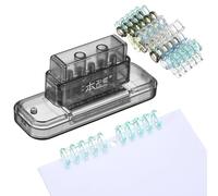 PATIKIL 5 Hole Paper Puncher, Hole Punch Binding Machine Spiral Coil Binder with 20Pcs 5 Ring Loose Leaf Binder Spines 5 Sheets Capacity for DIY Planner Scrapbook Office, Transparent Black