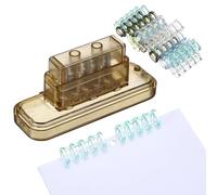 PATIKIL 5 Hole Paper Puncher, Hole Punch Binding Machine Spiral Coil Binder with 20Pcs 5 Ring Loose Leaf Binder Spines 5 Sheets Capacity for DIY Planner Scrapbook Office, Yellow