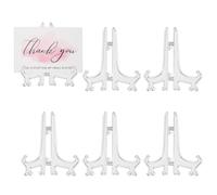 PATIKIL 5 Inch Acrylic Plate Stand for Display, 6 Pack Acrylic Easel Display Stand Foldable Clear Easel Plate Holder for Picture Frames Photo Card CD Book Home Decoration, Clear