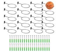 PATIKIL 5 Inch Ball Holder Wall Mount, 20 Pack Ball Display Wall Storage with Screws for Basketball Football Volleyball Display Decor Storage Ring Planter, Black, 5mm Thick