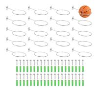 PATIKIL 5 Inch Ball Holder Wall Mount, 20 Pack Ball Display Wall Storage with Screws for Basketball Football Volleyball Display Decor Storage Ring Planter, Silver, 4mm Thick