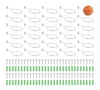PATIKIL 5 Inch Ball Holder Wall Mount, 30 Pack Ball Display Wall Storage with Screws for Basketball Football Volleyball Display Decor Storage Ring Planter, Silver, 4mm Thick