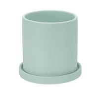 PATIKIL 5 Inch Ceramic Plant Pots, Modern Flower Planters with Drainage Holes and Tray for Decorate Home Indoor Plants Succulent Herb, Blue