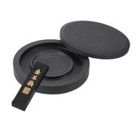 PATIKIL 5 Inch Chinese Calligraphy Inkstone with Ink Stick, Square Ink Stone Tray for Traditional Calligraphy Practice Painting Drawing, Black