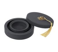 PATIKIL 5 Inch Chinese Calligraphy Inkstone with Water Circle, Round Ink Stone Tray for Traditional Calligraphy Practice Painting Drawing, Black