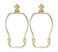 PATIKIL 5 Inch Lamp Harp Kit with 1 Inch Height Solid Brass Finial, 2 Set Heavy Duty Bracket with Standard Saddle & Finial Detachable Shade Holder for Table Floor Lamps, Gold