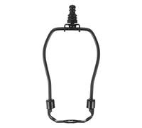 PATIKIL 5 Inch Lamp Harp Kit with 1" Tall Iron Finial, 1 Set Heavy Duty Bracket with Standard Saddle & Finial Detachable Shade Holder for Table Floor Lamps, Black
