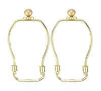 PATIKIL 5 Inch Lamp Harp Kit with 17.5mm Solid Brass Ball Finial, 2 Set Heavy Duty Bracket with Standard Saddle & Finial Detachable Shade Holder for Table Floor Lamps, Gold