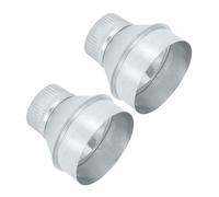 PATIKIL 5 Inch to 3 Inch Duct Reducer, 2 Pcs Galvanized Steel Round Air Duct Reducer Crimped Pipe Increaser Adapter Connector Fitting Coupling for HVAC, Ventilation Systems