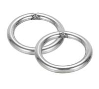 PATIKIL 5" Metal O Rings, 2 Pcs 304 Stainless Steel O-Ring Heavy Smooth Round Rings for Macrame, DIY Craft, Hardware, Keychain, Belt, Dog Leash, 8mmx120mm