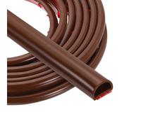 PATIKIL 5 Meters Silicone D Shape Weather Stripping, 9mm W x 6.8mm H Self Adhesive Backing Door Seal for Door Frame Window Insulation RVs Furniture Cabinets, Brown