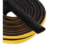 PATIKIL 5 Meters Solid Rubber Weather Stripping, 12mm W x 6mm H Self Adhesive D Shape EPDM Rubber Seal Strip Gasket for Door Frame Window Insulation RVs Furniture Cabinets, Black