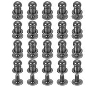 PATIKIL 5 mm Leather Rivets, 20 Sets Ball Head Stud Screw Back Round Head Button Chicago Screw Nipple Stud Rivet for Leather DIY Craft Handbag Belt Repairs, Black