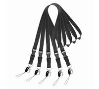 PATIKIL 5 Pack Black Lanyards for Keys, Cool Breakaway Lanyard for Men, ID Badges Holder Straps with Lobster Clasp Keychains for Teachers Office Staff