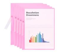 PATIKIL 5 Pack Clear Report Covers with Swing Clip, 11.8"x9" Front Presentation Folders Document Binder 100 Sheet Capacity Binder for Resume Files Letter Interview Project, Pink