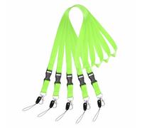 PATIKIL 5 Pack Fluorescent Green Lanyards for Keys, Cool Breakaway Lanyard for Men, ID Badges Holder Straps with Lobster Clasp Keychains for Teachers Office Staff