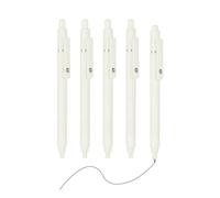 PATIKIL 5 Pack Retractable Pens 0.5mm, Black Gel Ink Pens Retractable Ballpoint Pen Fine Point Smooth Writing Cute for Office Home Supplies Journaling Notebook Gifts, White