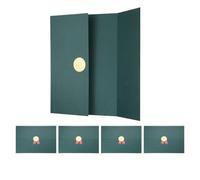 PATIKIL 5 Pack Tri-Fold Certificate Holders, 12.6 x 9.1"Gold-Stamped Certificate of Honor Cover Graduation Diploma Covers for Graduation Competition Contest Charity, Dark Green