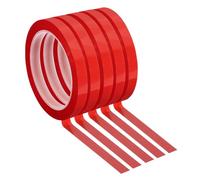 PATIKIL 5 Pack Whiteboard Tape, 11mm 7/16" Width Art Tape Dry Erase Board Pinstripe Thin Tape for Graphic Chart Grid Drafting Electrical Marking, Red