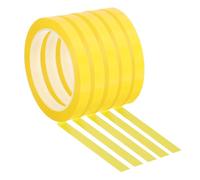 PATIKIL 5 Pack Whiteboard Tape, 11mm 7/16" Width Art Tape Dry Erase Board Pinstripe Thin Tape for Graphic Chart Grid Drafting Electrical Marking, Dark Yellow