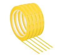 PATIKIL 5 Pack Whiteboard Tape, 2.5mm 3/32" Width Art Tape Dry Erase Board Pinstripe Thin Tape for Graphic Chart Grid Drafting Electrical Marking, Dark Yellow